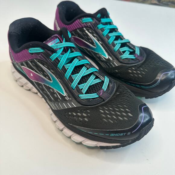 Brooks Ghost 8 Black Sparkling Grape Sneaker - Picture 3 of 7